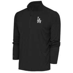 Los Angeles Dodgers Antigua Metallic Tribute Quarter-Zip Top - Charcoal Tops