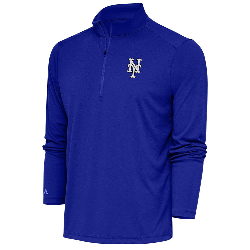 New York Mets Antigua Metallic Tribute Quarter-Zip Top - Royal Tops