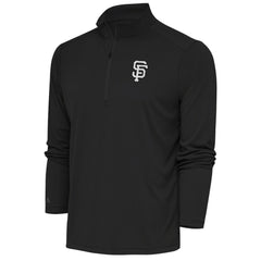 San Francisco Giants Antigua Metallic Tribute Quarter-Zip Top - Charcoal Tops