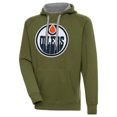 NHL Edmonton Oilers Antigua Victory Pullover Hoodie - Olive