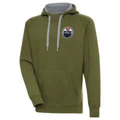 NHL Edmonton Oilers Antigua Victory Pullover Hoodie - Olive