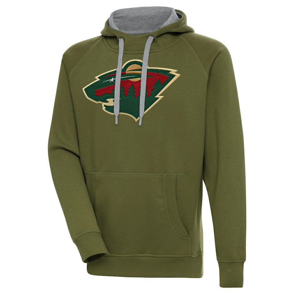 NHL Minnesota Wild Antigua Victory Pullover Hoodie - Olive