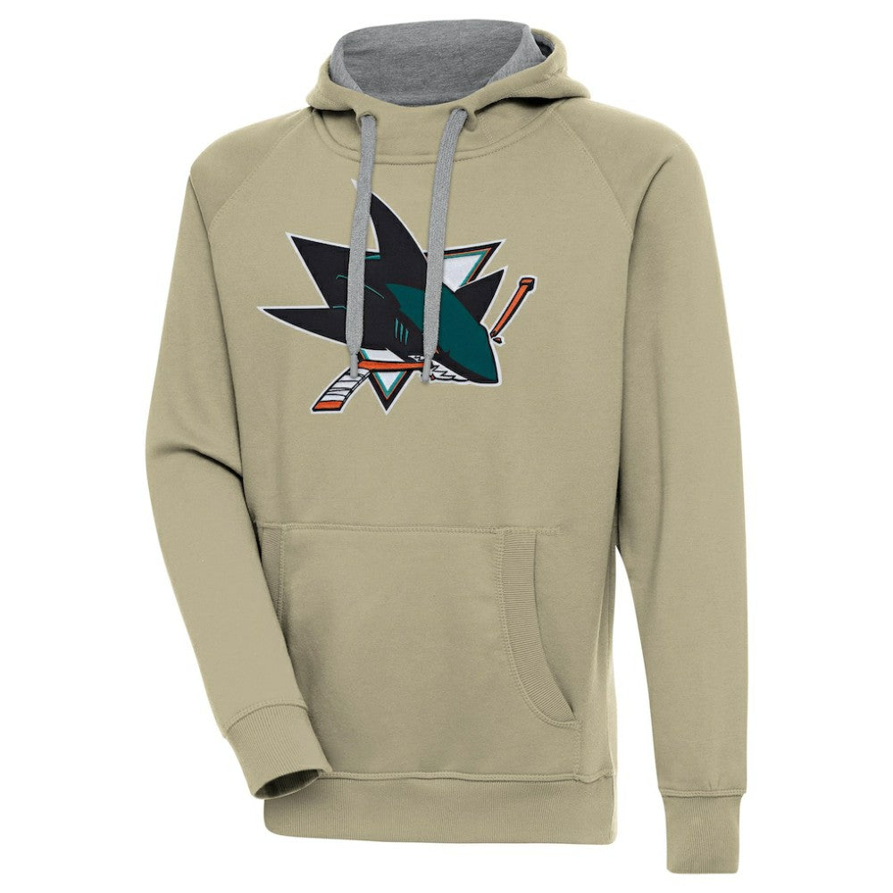 NHL San Jose Sharks Antigua Victory Pullover Hoodie - Khaki
