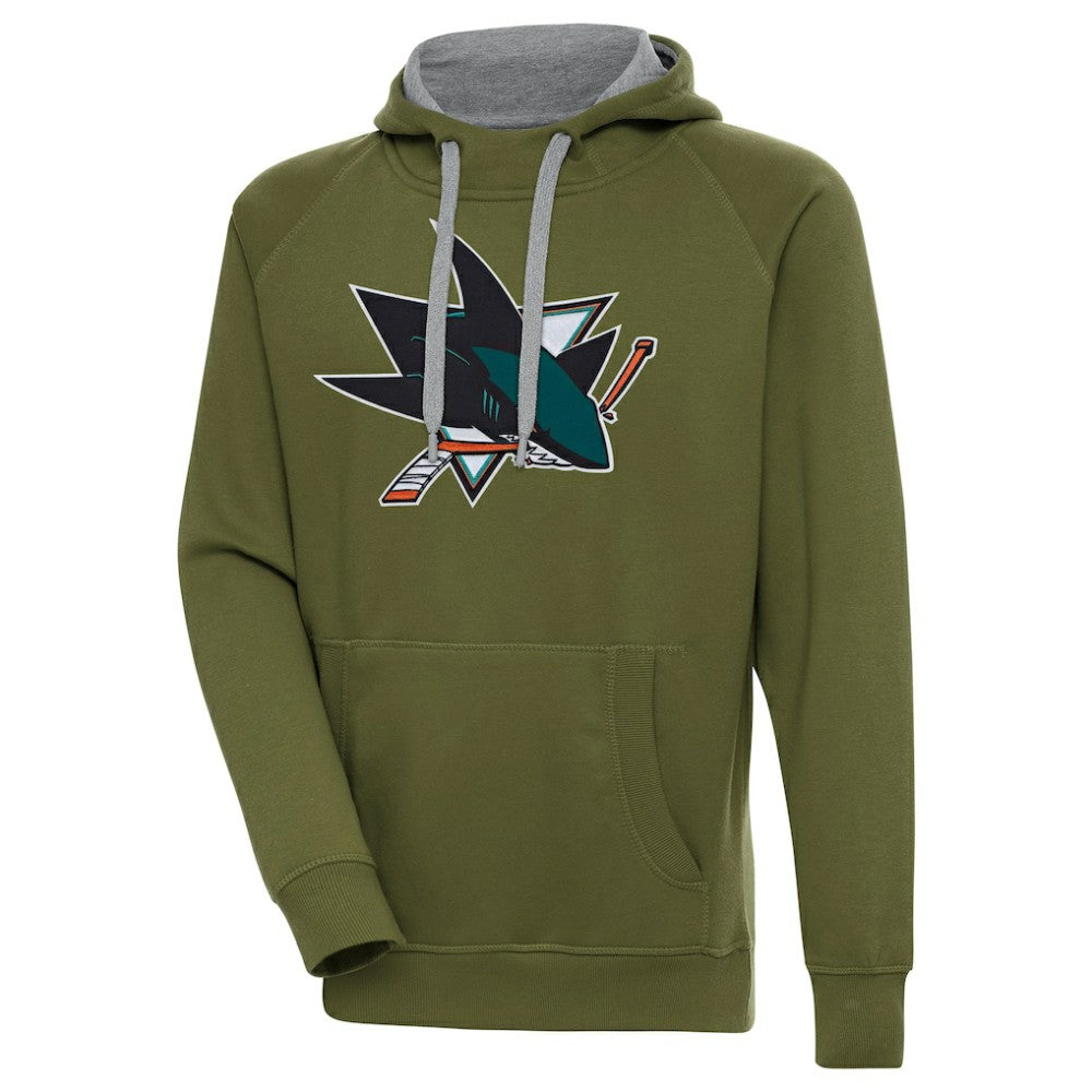 NHL San Jose Sharks Antigua Victory Pullover Hoodie - Olive