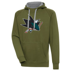 NHL San Jose Sharks Antigua Victory Pullover Hoodie - Olive
