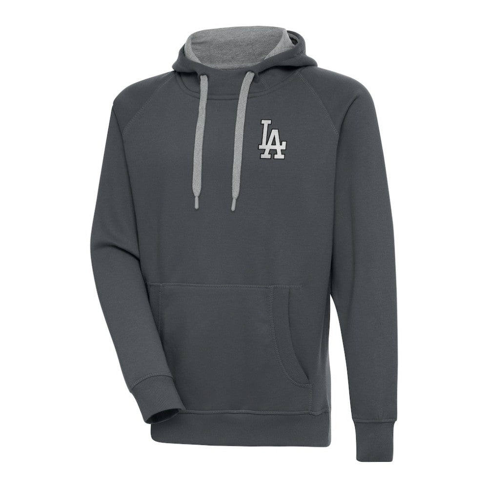 Los Angeles Dodgers Antigua Metallic Victory Pullover Hoodie - Charcoal Hoodies
