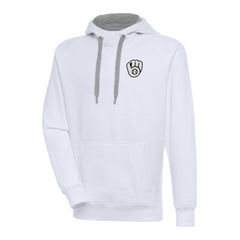 Milwaukee Brewers Antigua Metallic Victory Pullover Hoodie - White Hoodies