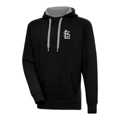 St. Louis Cardinals Antigua Metallic Victory Pullover Hoodie - Black Hoodies