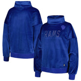 Los Angeles Rams DKNY Sport Women's Deliliah Rhinestone Funnel Neck Pullover Sweatshirt Royal
