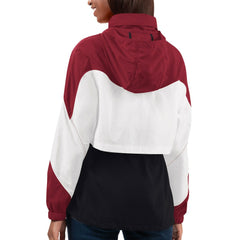 Arizona Cardinals G-III 4Her by Carl Banks Women's Tie Breaker Lightweight Quarter-Zip Jacket Black/Cardinal