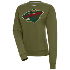 NHL Minnesota Wild Antigua Women's Victory Pullover Sweatshirt - Olive