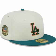 Los Angeles Dodgers New Era Chrome 59FIFTY Fitted Hat - Cream Hats