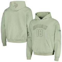 Justin Jefferson Minnesota Vikings Pro Standard Player Name & Number Pullover Hoodie Light Green
