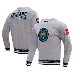 Jacksonville Jaguars Pro Standard Crest Emblem Pullover Sweatshirt Heather Gray