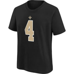 Derek Carr New Orleans Saints Youth Player Name & Number T-Shirt Black