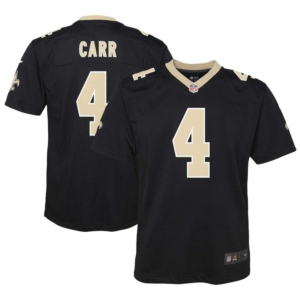 NFL Derek Carr New Orleans Saints Youth Game Jersey - Black