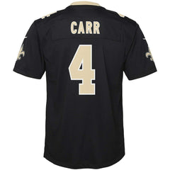 NFL Derek Carr New Orleans Saints Youth Game Jersey - Black