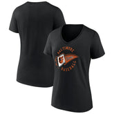Baltimore Orioles Women's Hometown Baltimore Pennant V-Neck T-Shirt - Black T-shirts