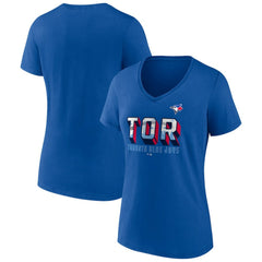 Toronto Blue Jays Women's Hometown In The 416 V-Neck T-Shirt - Royal T-shirts