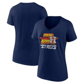 Houston Astros Women's Hometown Throwback Stros V-Neck T-Shirt - Navy T-shirts