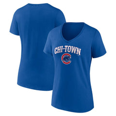 Chicago Cubs Women's Hometown Chi-Town V-Neck T-Shirt - Royal T-shirts