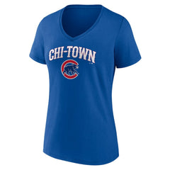 Chicago Cubs Women's Hometown Chi-Town V-Neck T-Shirt - Royal T-shirts