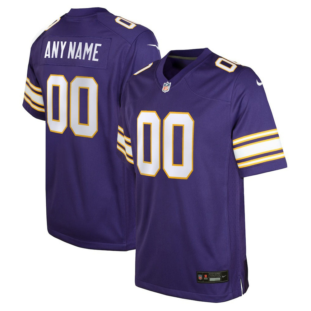 NFL Minnesota Vikings Youth Classic Custom Game Jersey - Purple