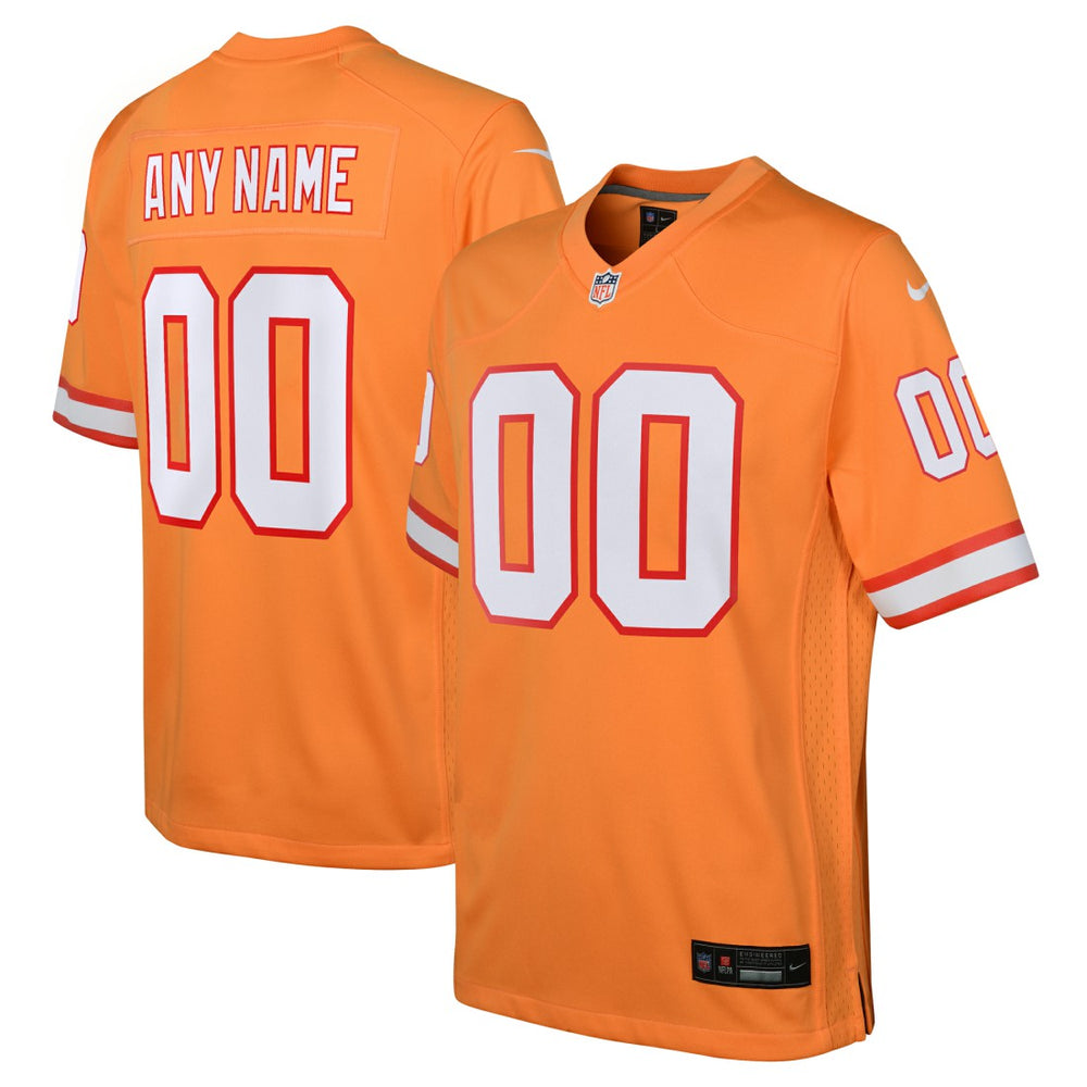 NFL Tampa Bay Buccaneers Youth Custom Throwback Game Jersey - Orange
