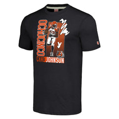 Chad Johnson Cincinnati Bengals Homage Unisex Caricature Retired Player Tri-Blend T-Shirt Charcoal