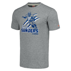 Barry Sanders Detroit Lions Homage Unisex Caricature Retired Player Tri-Blend T-Shirt Gray