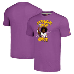 Randy Moss Minnesota Vikings Unisex Homage Caricature Retired Player Tri-Blend T-Shirt Heathered Purple
