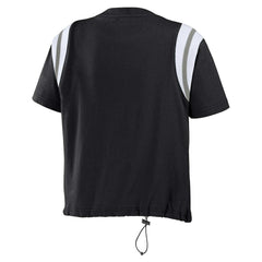 Las Vegas Raiders WEAR by Erin Andrews Women's Cinched Colorblock T-Shirt Black