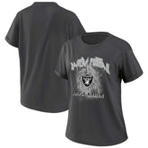 Las Vegas Raiders WEAR by Erin Andrews Women's Boyfriend T-Shirt Charcoal