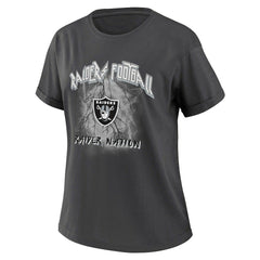 Las Vegas Raiders WEAR by Erin Andrews Women's Boyfriend T-Shirt Charcoal