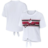 Arizona Cardinals WEAR by Erin Andrews Women's Front Tie Retro T-Shirt White