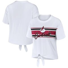 Arizona Cardinals WEAR by Erin Andrews Women's Front Tie Retro T-Shirt White