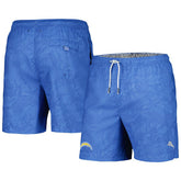 Los Angeles Chargers Naples Layered Leaves Swim Shorts Powder Blue