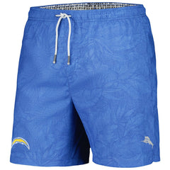 Los Angeles Chargers Naples Layered Leaves Swim Shorts Powder Blue
