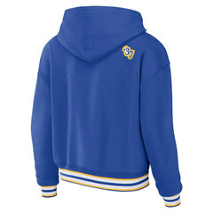 Los Angeles Rams WEAR by Erin Andrews Women's Lace-Up Pullover Hoodie Royal