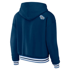 Tennessee Titans WEAR by Erin Andrews Women's Lace-Up Pullover Hoodie Navy