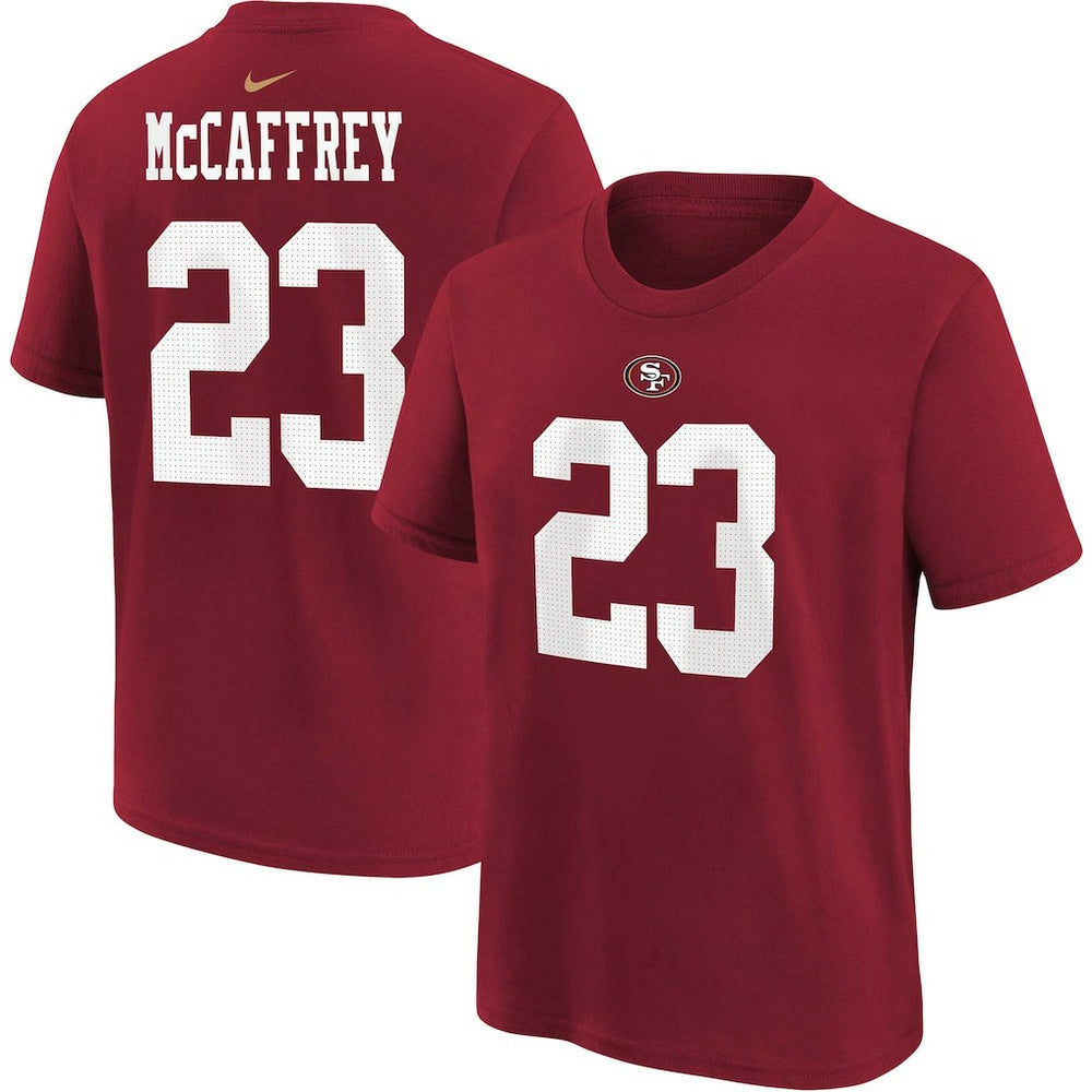 Christian McCaffrey San Francisco 49ers Youth Player Name & Number T-Shirt Scarlet