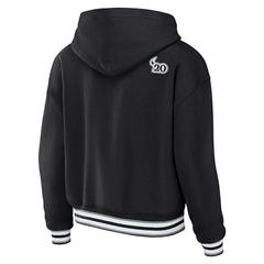 Las Vegas Raiders WEAR by Erin Andrews Women's Plus Size Lace-Up Pullover Hoodie Black