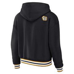 Pittsburgh Steelers WEAR by Erin Andrews Women's Plus Size Lace-Up Pullover Hoodie Black