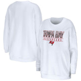 Tampa Bay Buccaneers WEAR by Erin Andrews Women's Domestic Pullover Sweatshirt White