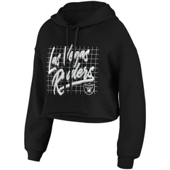 Las Vegas Raiders WEAR by Erin Andrews Women's Domestic Cropped Pullover Hoodie Black