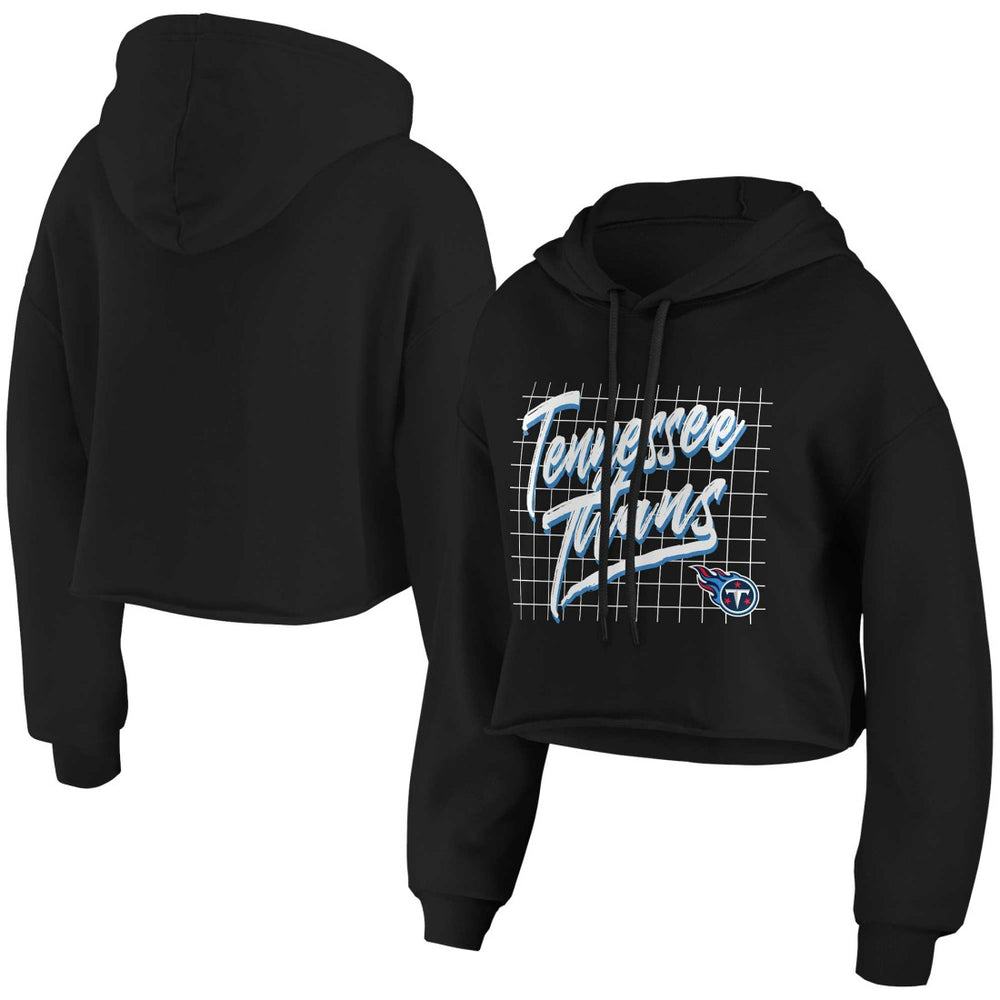 Tennessee Titans WEAR by Erin Andrews Women's Domestic Cropped Pullover Hoodie Black