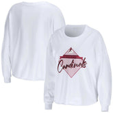 Arizona Cardinals WEAR by Erin Andrews Women's Domestic Cropped Long Sleeve T-Shirt White