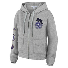 Baltimore Ravens WEAR by Erin Andrews Women's Full-Zip Hoodie Heather Gray
