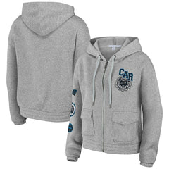 Carolina Panthers WEAR by Erin Andrews Women's Full-Zip Hoodie Heather Gray