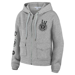 Las Vegas Raiders WEAR by Erin Andrews Women's Full-Zip Hoodie Heather Gray